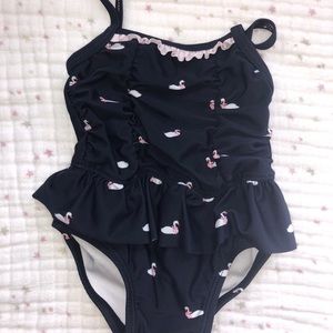 Janie and Jack 0-3 months swan bathing suit